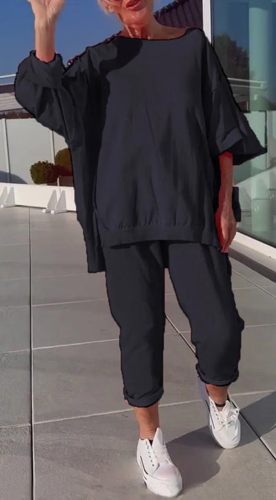 Frieda | Conjunto de ropa de casa con top de suéter y pantalones cortos