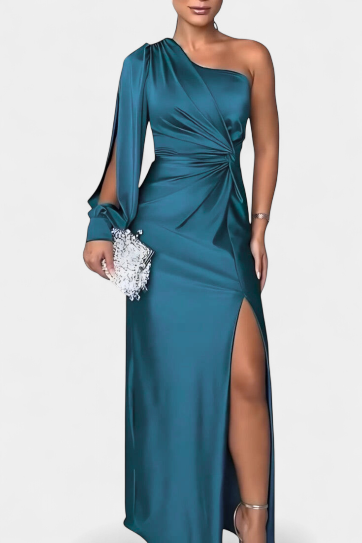 Gabrijela Asimetrična Haljina s Draperijom na Jednom Ramenu