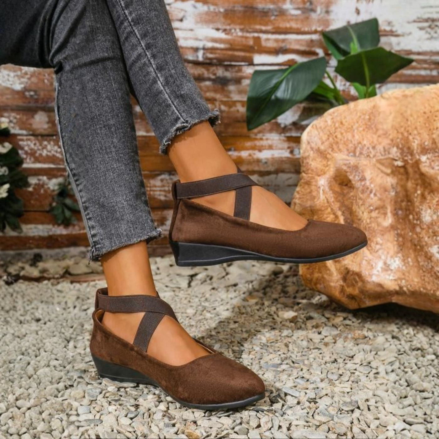 ANGEL - Zapatos de Cuña Cerrados y Cómodos