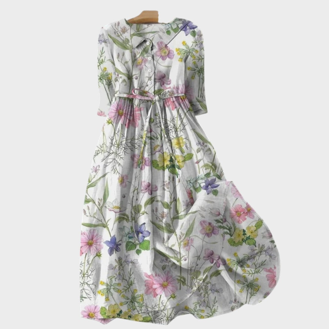 Ena - Ljetna haljina s vezicom u struku