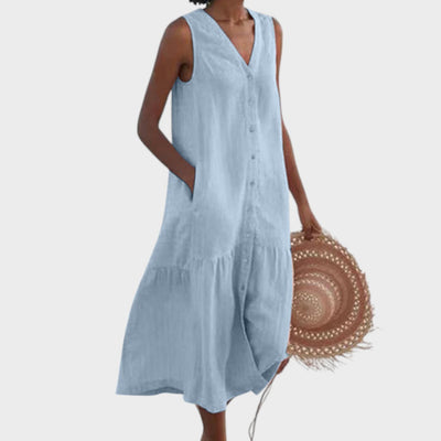 Vita - Šik i Flattering Haljina s V-Izrezom