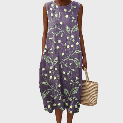 Lara - Opuštena cvjetna haljina od pamuka