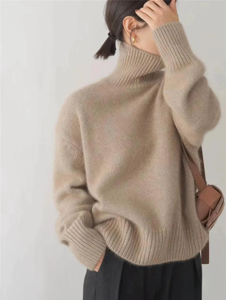 Isabella - Suéter de Cachemira con Cuello Alto