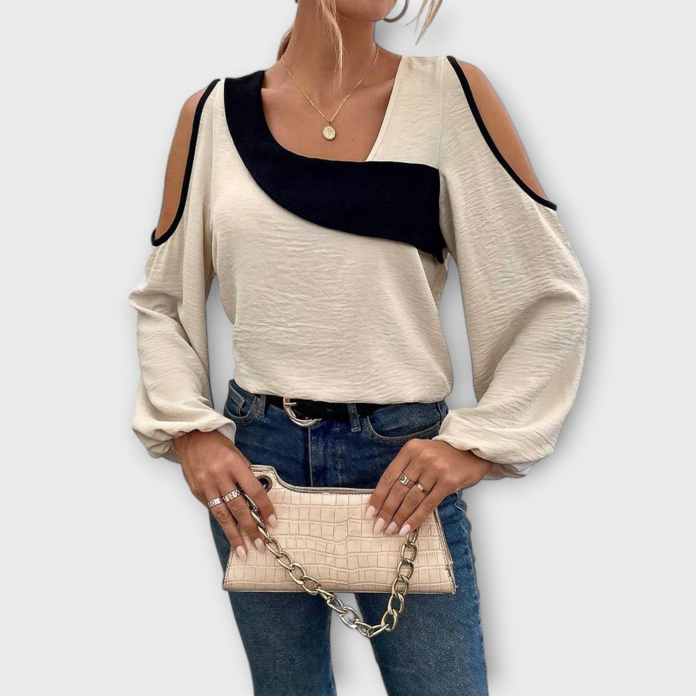 Marina – Elegantna bluza s modernim kvadratnim izrezom