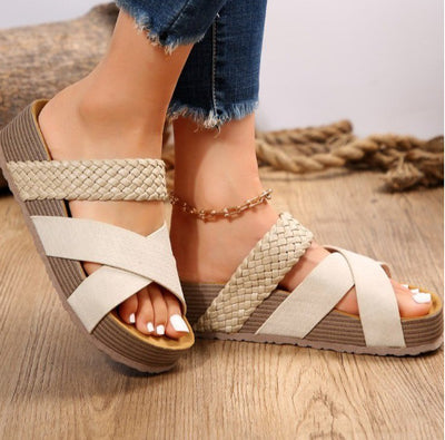 Erika - Sandalias tejidas con tiras cruzadas para mujer