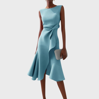 Katarina - Naborana asimetrična midi haljina